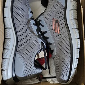 Skechers Men's Charcoal & Orange Size 12 Wide